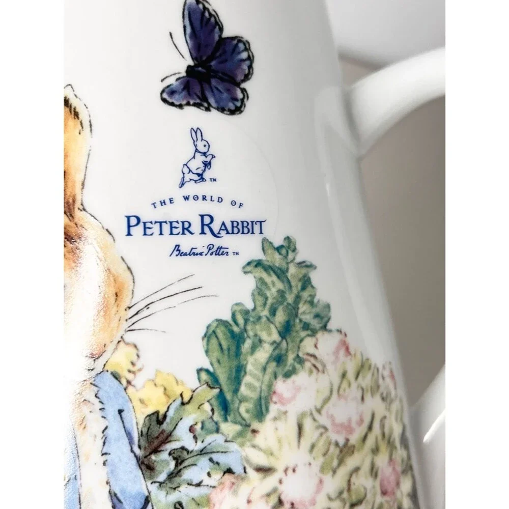 NEW Beatrix Potter Peter Rabbit Ceramic Pitcher 6.5”